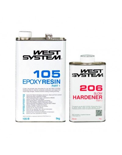 WEST SYSTEM 105/206A JUEGO RESINA S/LENTO 1,2KG (ENVASE METAL)